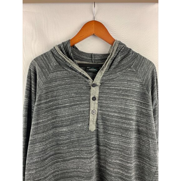 Men’s Burnside Gray Long Sleeve Hoodie with Buttons Size Large - Picture 3 of 7